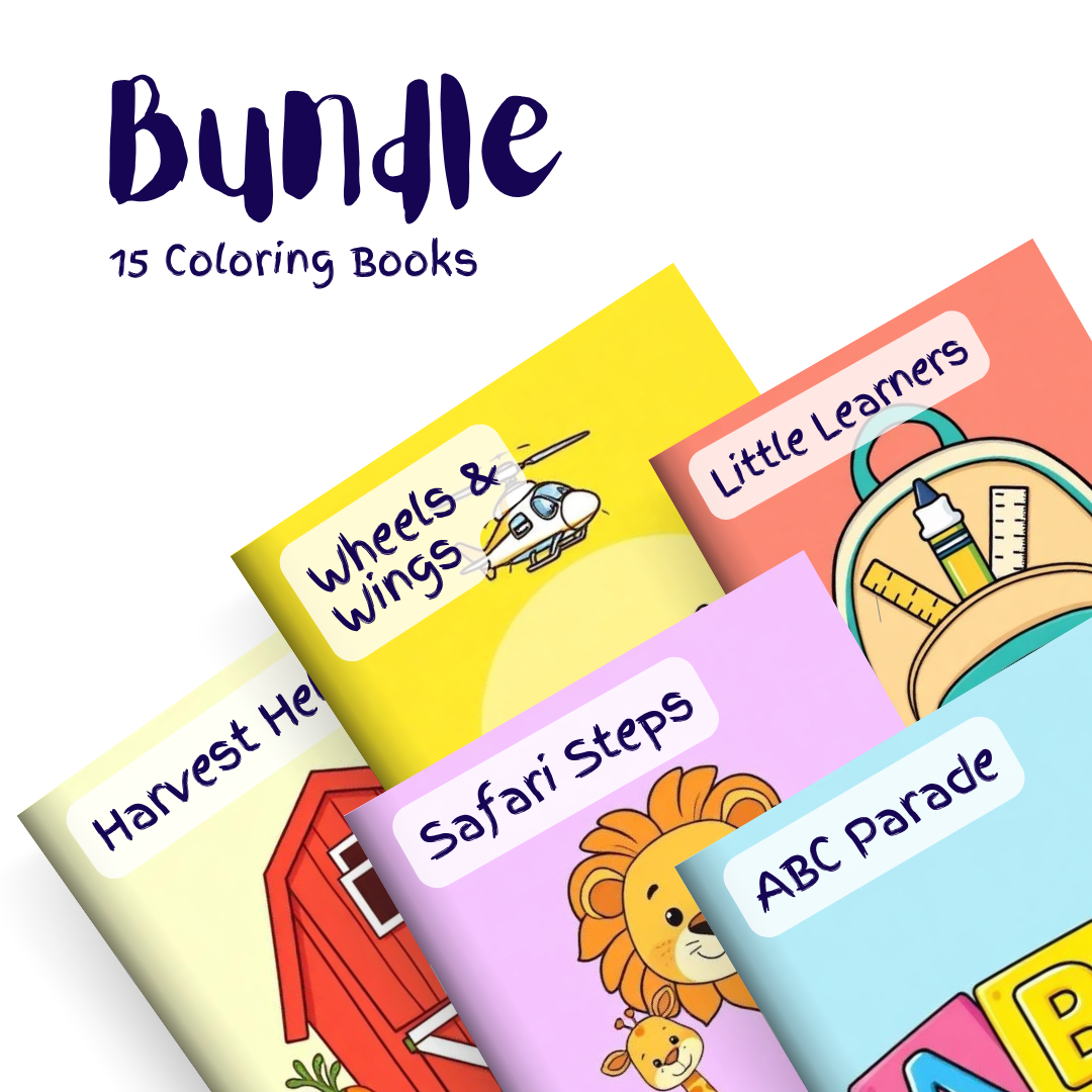 Big Kids Coloring Bundle – 15 Coloring Books
